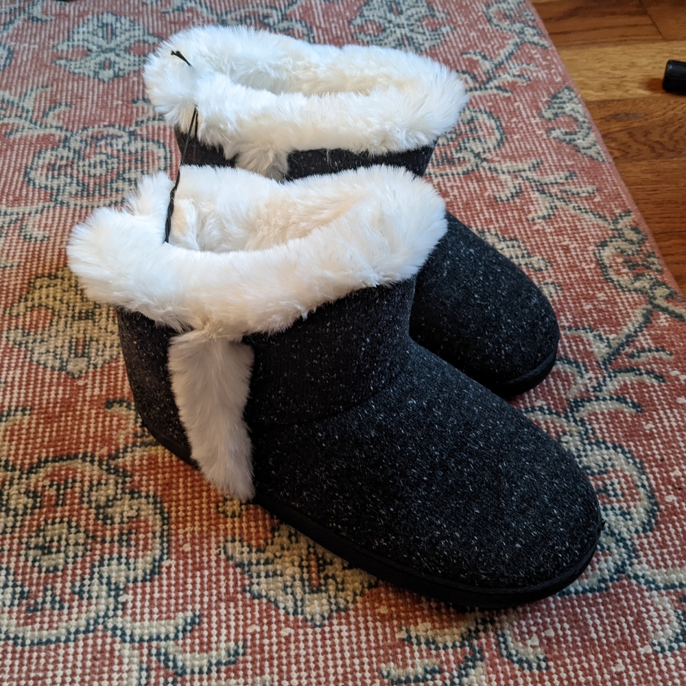 Women's Cotton Knit Memory Foam Ankle Booties Slippers